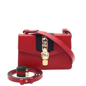 Gucci Red and Black Crossbody Bag with Gold Hardware